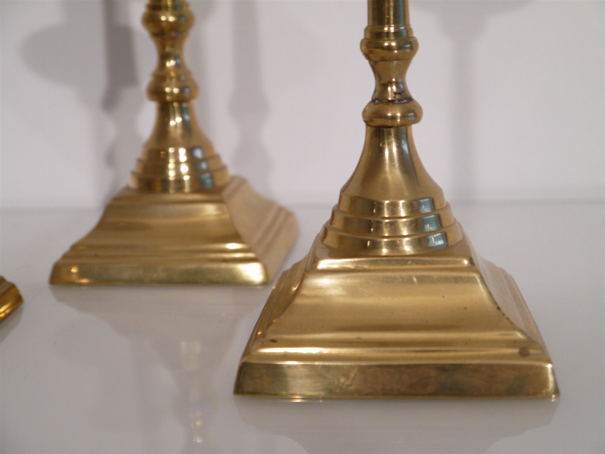 Lot of vintage Scandinavian brass candlesticks