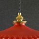 Pendant light in old glass painted red and white. New socket and cable.
