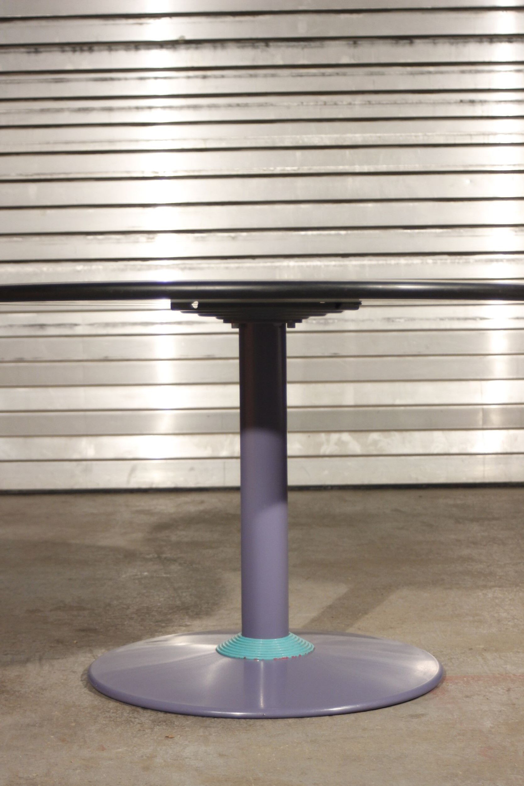 Memphis Style Dining Table in Steel and Melamine, 1980s