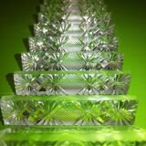 Set of 12 carved crystal knives art deco Steinach hut