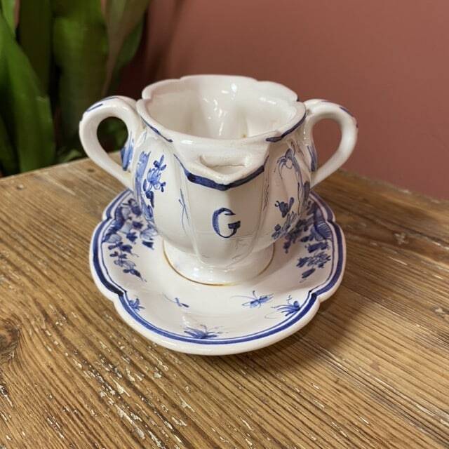 Saucière décor bleu Moustiers