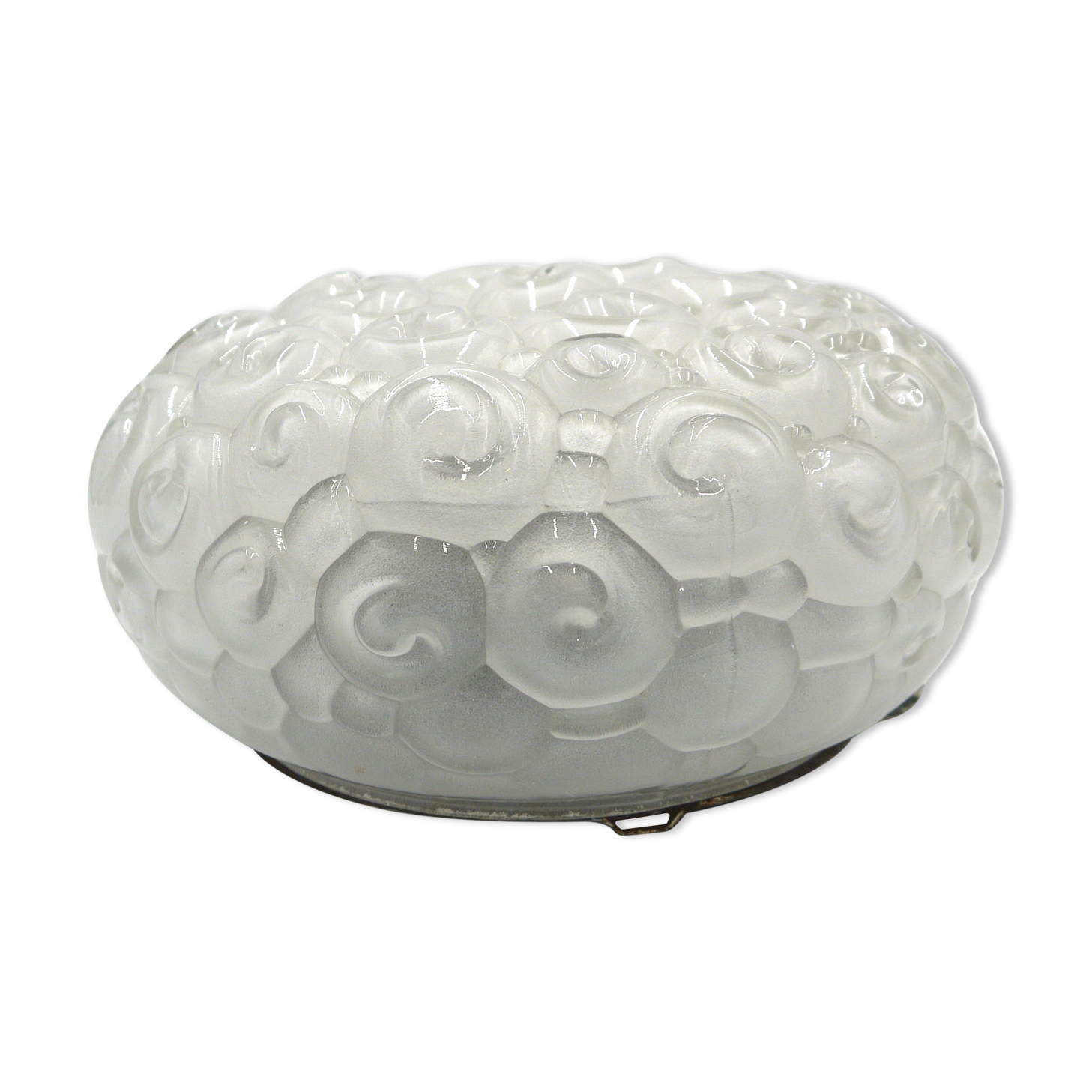 Round ceiling lamp made of molded glass