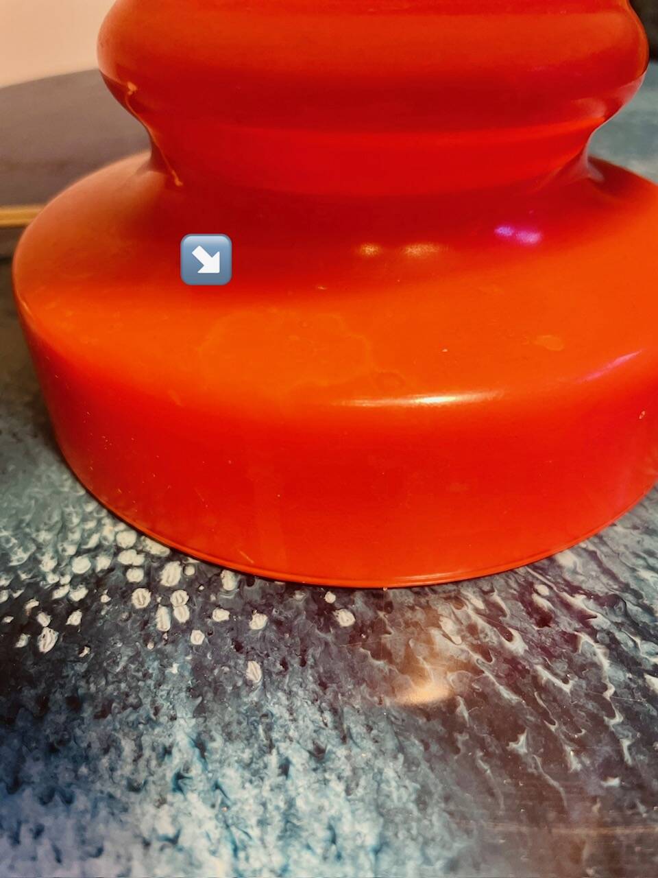 Vintage opaline glass lamp, Space Age, Murano 1960 - 1970