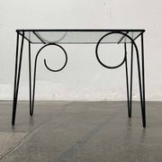 1960s Danish style glass side table String, mid-century.