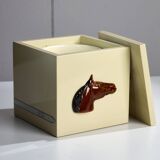 Vintage Ice Cube Holder with Ceramic Horse-Head