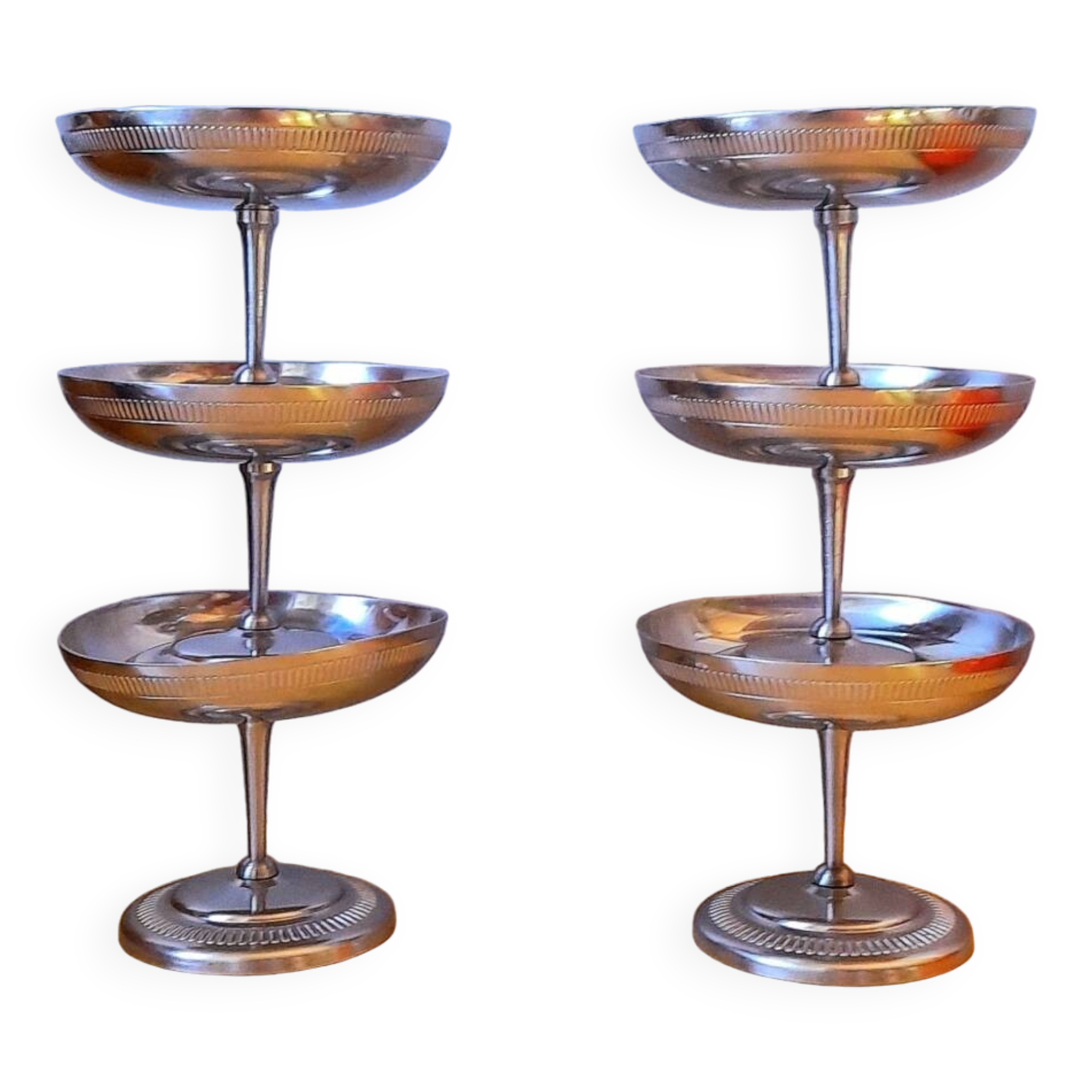 Coupes à glaces ou desserts en inox 1970