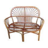 Rattan bench 80s