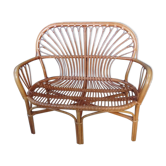 Rattan bench 80s