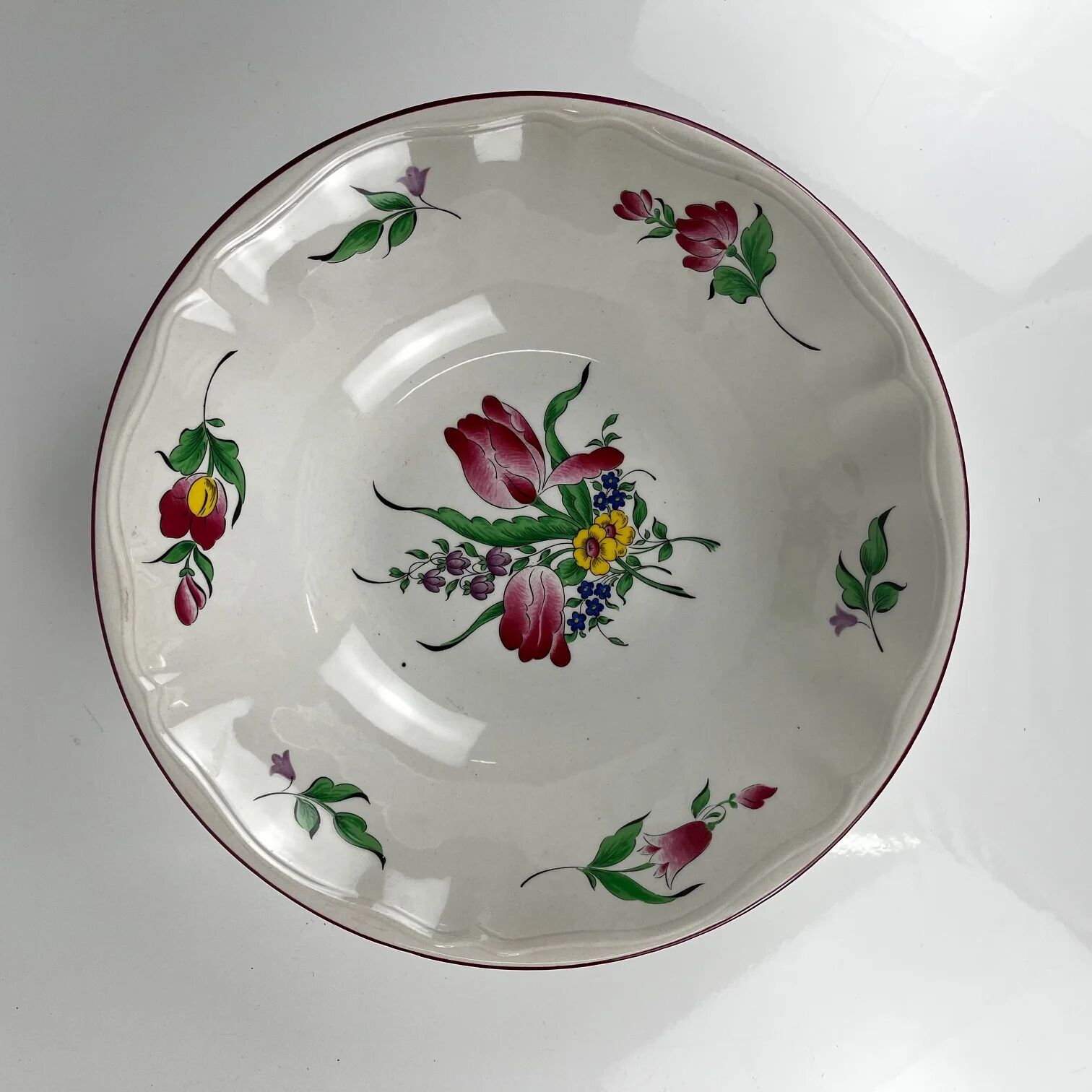 MM salad bowl, lamp model by KG Lunéville, tulip pattern.