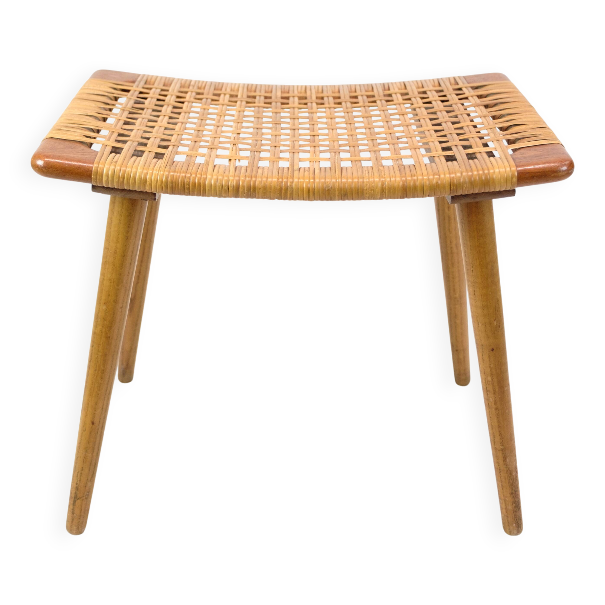Stool - Teak - Cane weave - Danish design - 1960s.