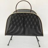 Magazine Rack • Perforated Metal • Brass • 1950