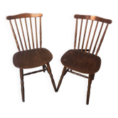 Pair of vintage Baumann western style wooden chairs #a326