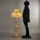 Eclectic antique carved wooden candlestick, Italy, 19th century.