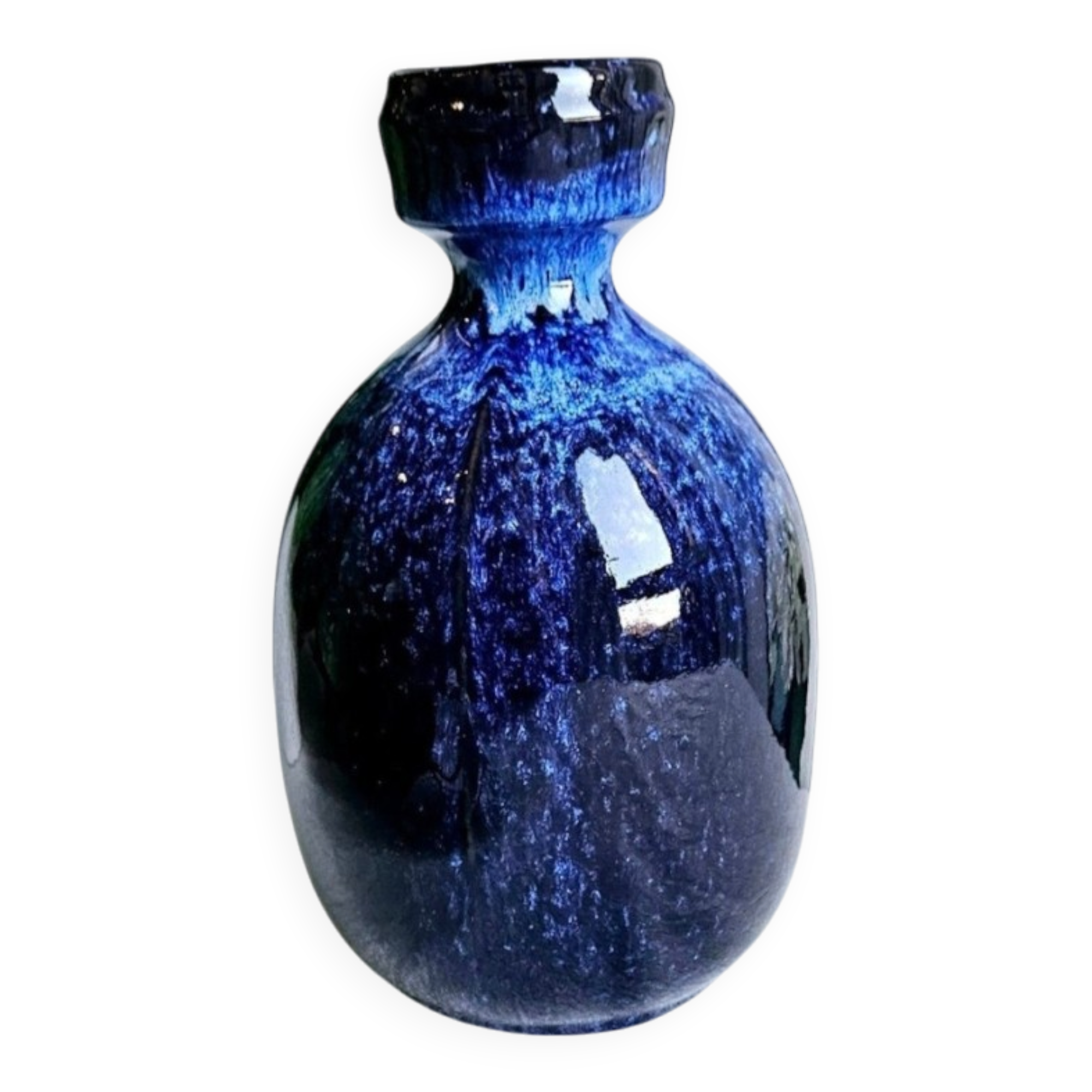 Vintage Blue Ceramic Vase by Jie in Sweden