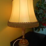 Alabaster lamp and gilt bronze, silk Lampshade