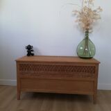 Coffre en rotin vintage