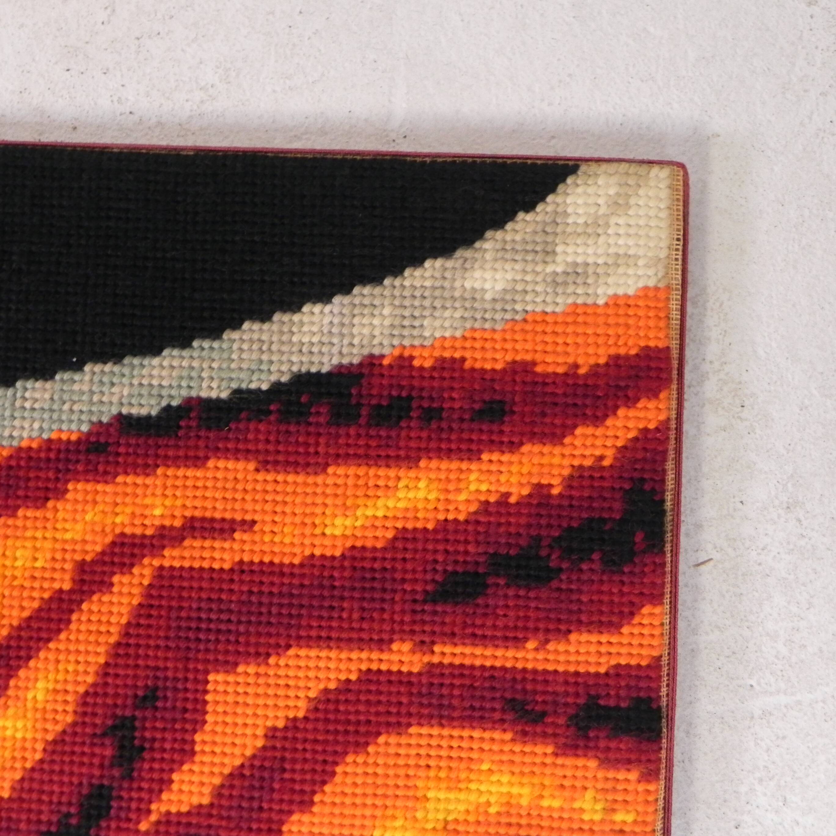 Vintage wall hanging, tapestry Fire 76 x 135 cm, 70s