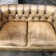 2-seater Chesterfield sofa in tan leather