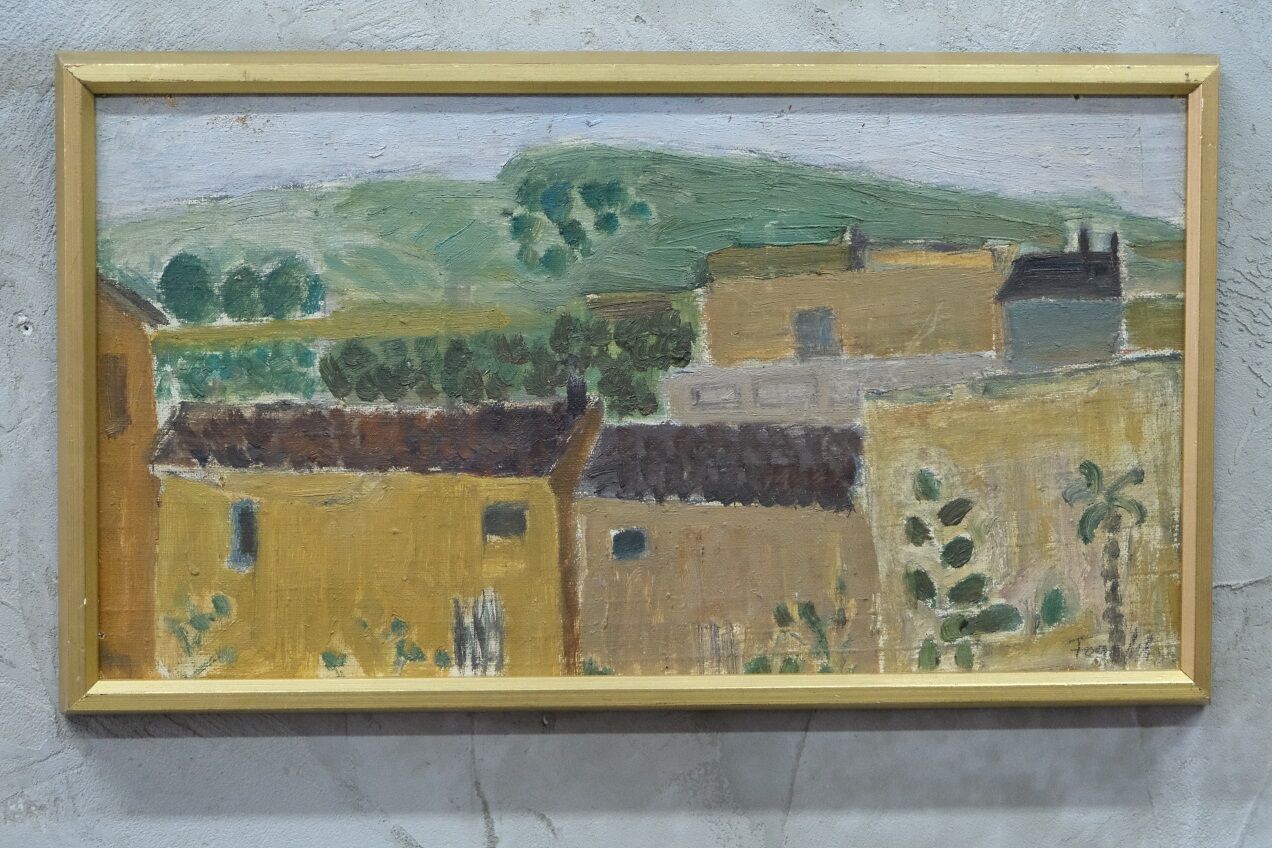 Peinture suédoise, années 1960, huile sur toile, Anders Fogelin (1933-1982)