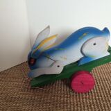 Rabbit wood painted to draw