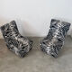 Lot 2 armchairs heating vintage zebra / design 70s