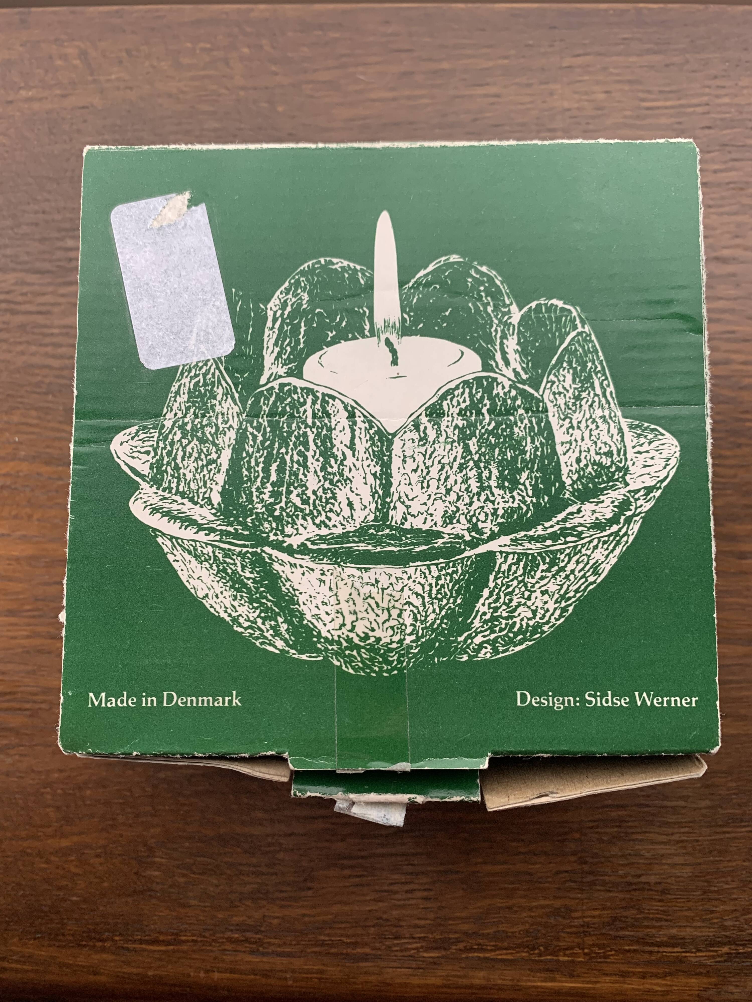 "Lotus" glass candle holder by Holmegaard, Danmark, 1970