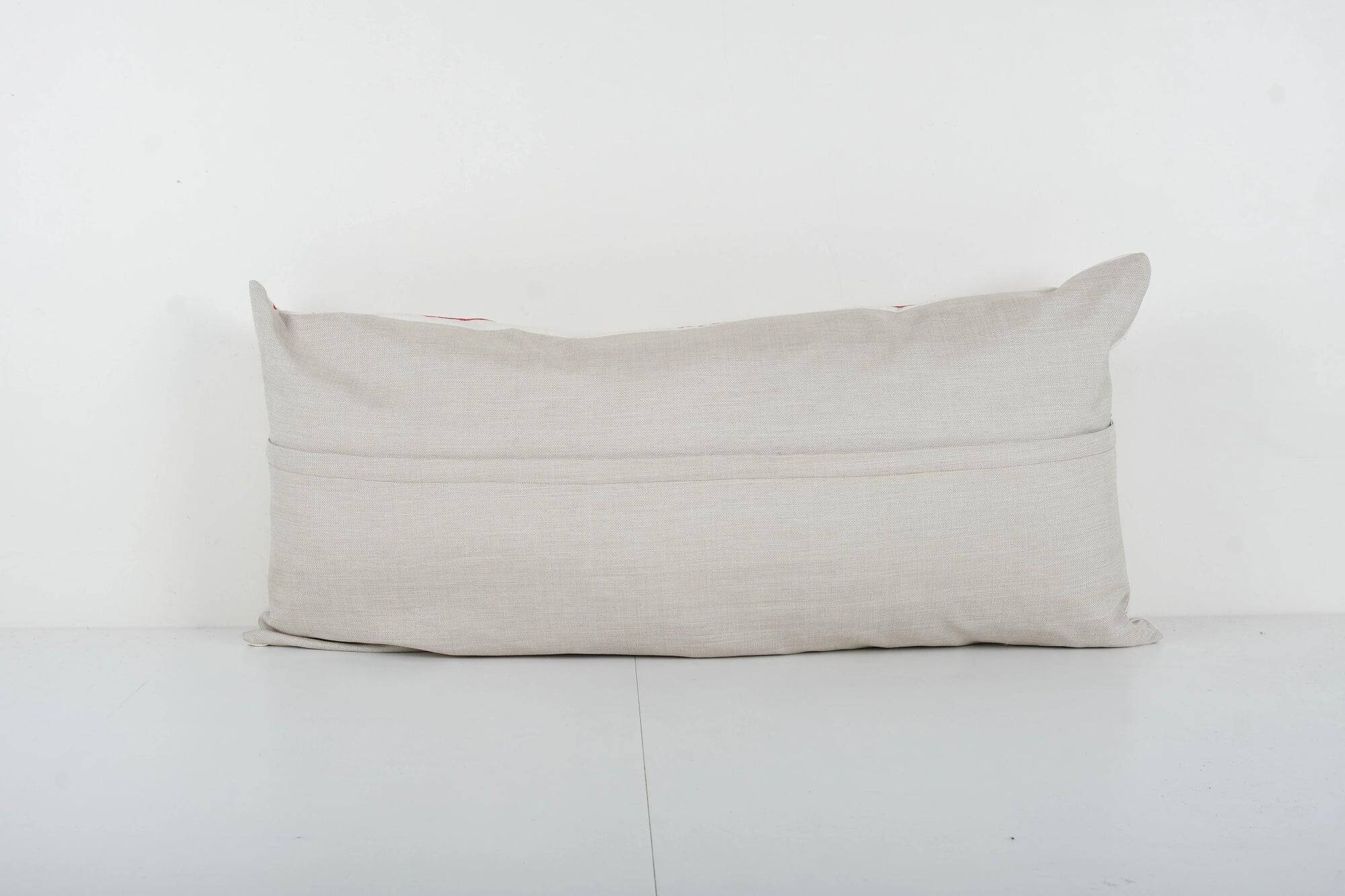 Vintage embroidered cushion cover 46x97 cm