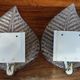Pair of vintage Barovier and Toso Murano glass leaf wall lights
