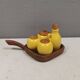 Small Swedish table set in ceramics and wood 1980s