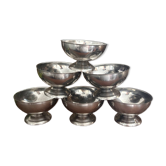 6 coupes à glace vintage en inox, années 70