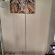 Floor lamp 1990 vintage Italy opaline zebra
