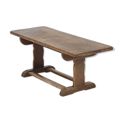 Table basse de ferme rustique antique en chêne