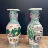 Paire de vases chinois en porcelaine de fin 19è siècle