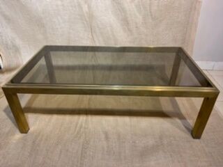 Brass coffee table and smoked glass