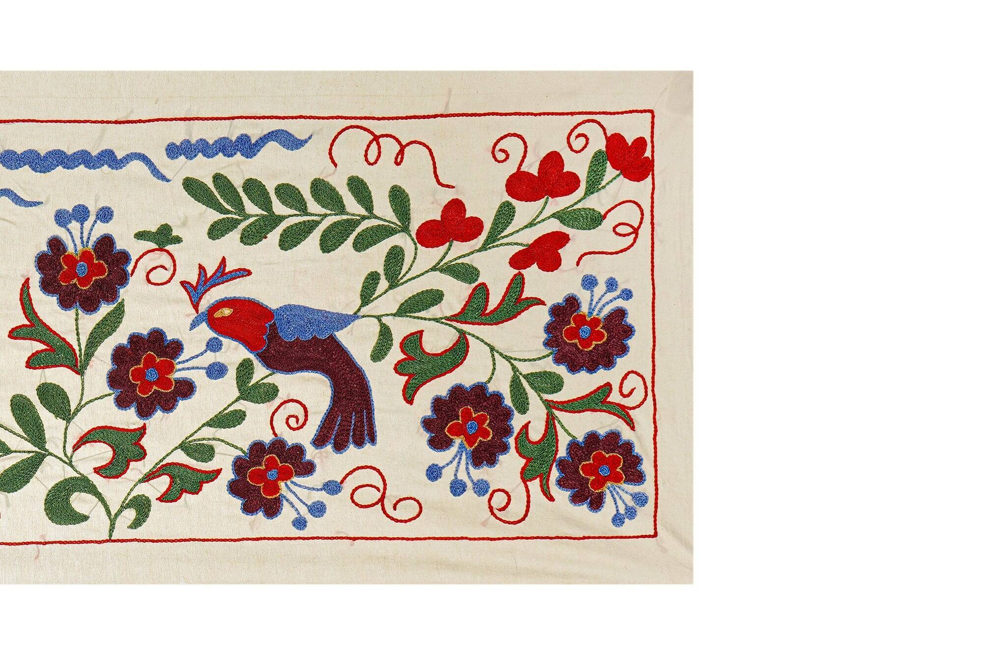 Vintage hand-embroidered tablecloth 44x98 cm
