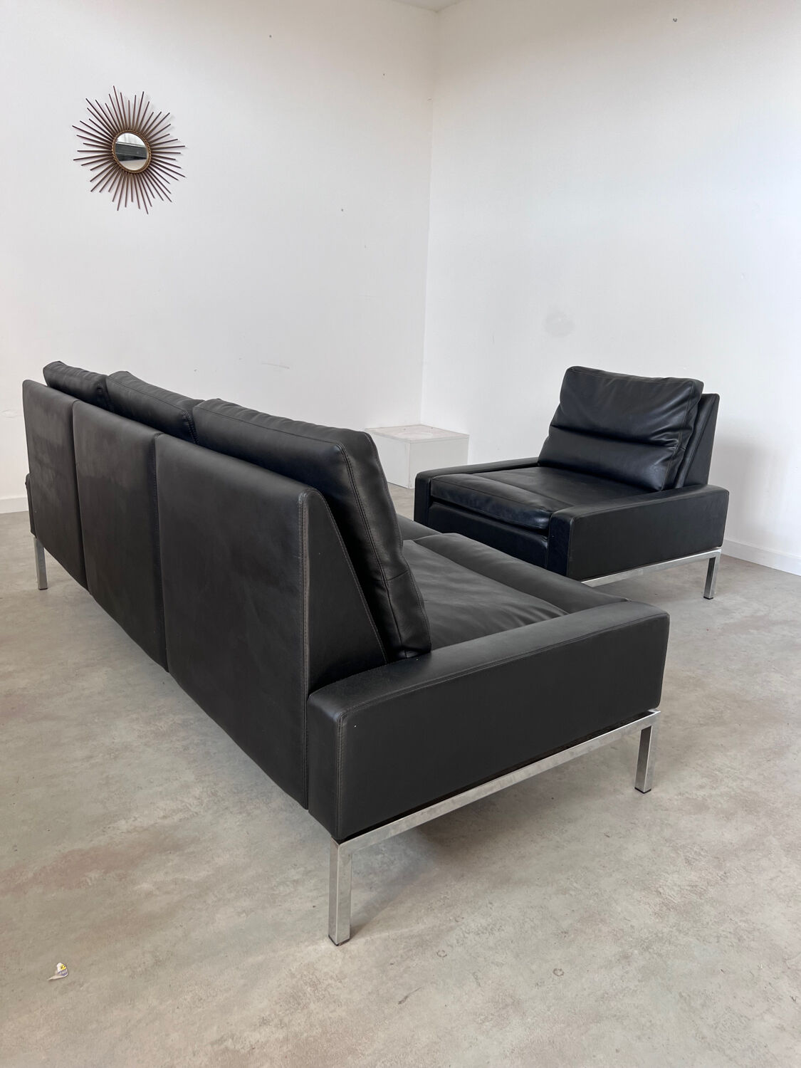 Leather Sofa and Armchair design Hans Peter Piehl for Wilkhahn 60s