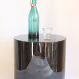 Space age black lacquered cylinder side table, 1970s.