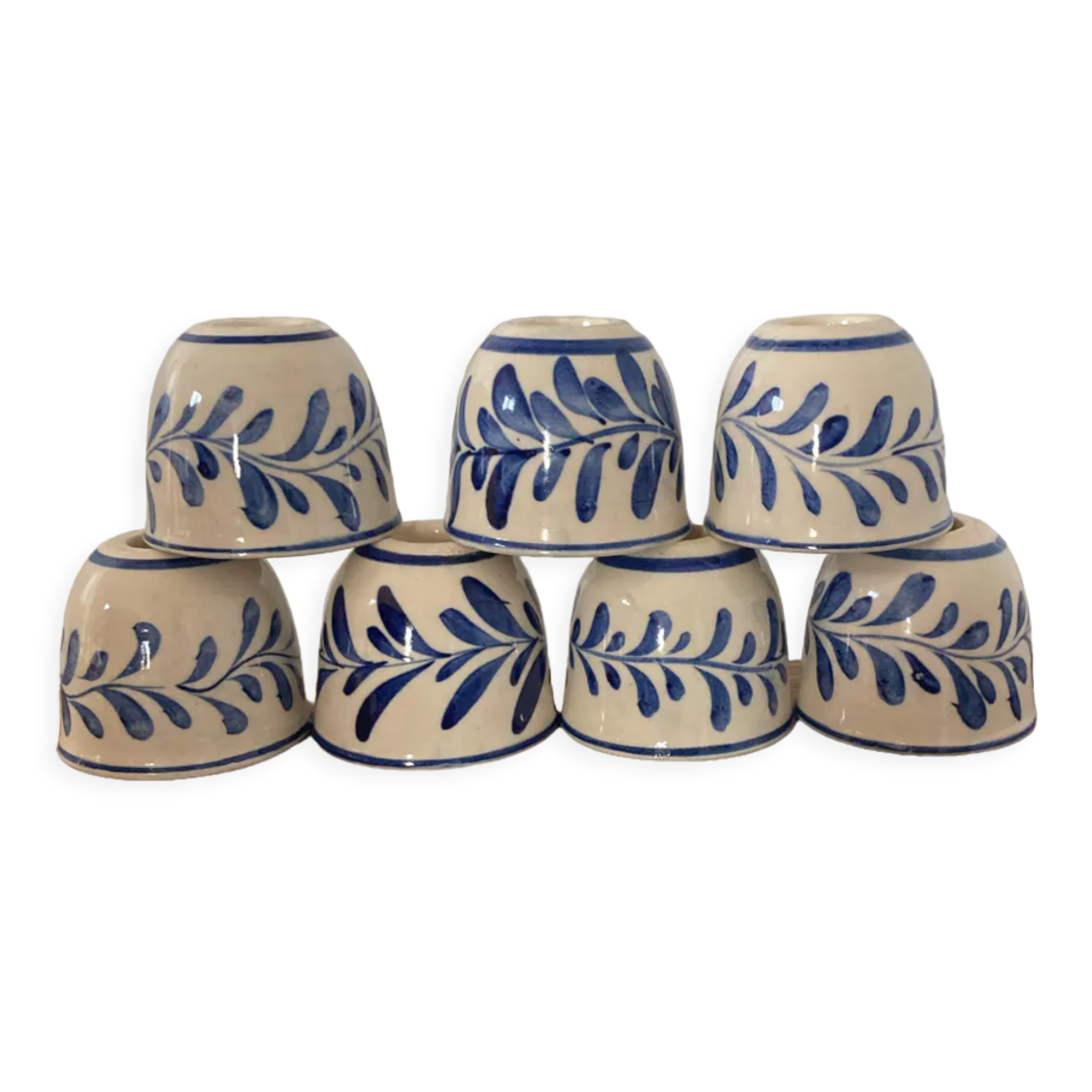 Set of 7 ceramic candle holders