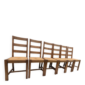 rustic solid oak chairs