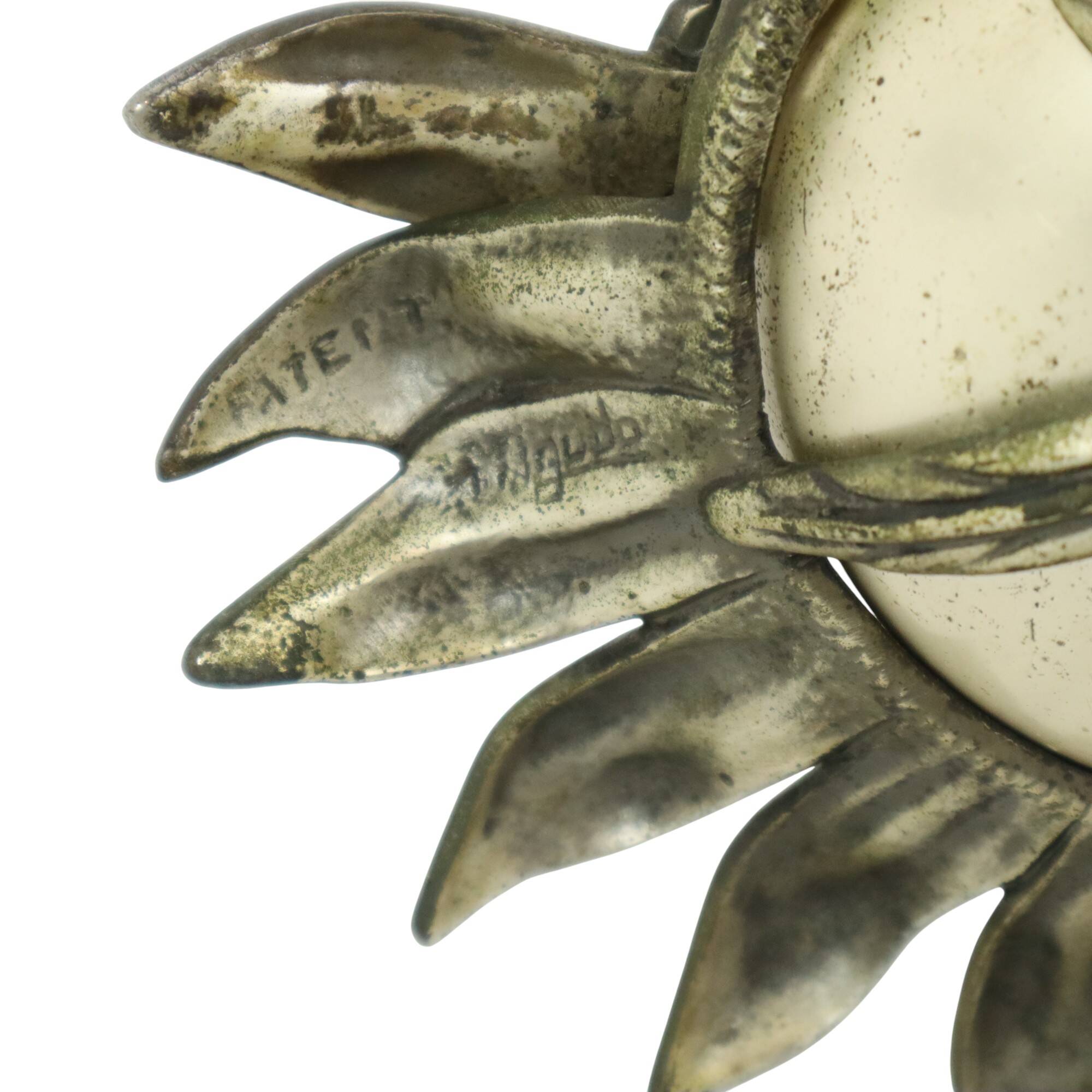 Grand cendrier tournesol en bronze argenté S. Agudo 62 cm