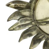 Grand cendrier tournesol en bronze argenté S. Agudo 62 cm