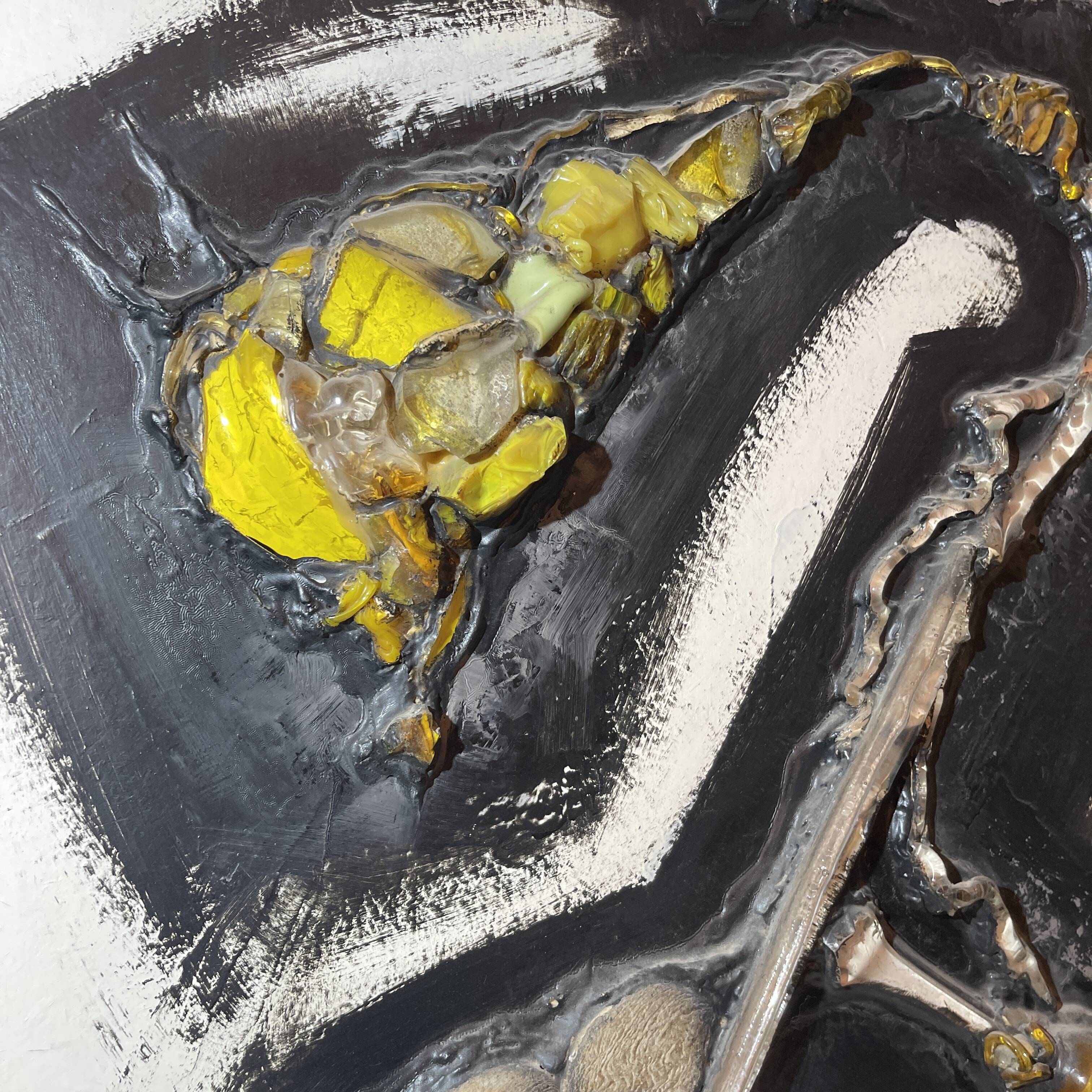 Abstract table, Gilbert AUQUIERE "Fusion XXI" mixed media, 1965