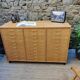 Beech workshop furniture with 30 drawers.