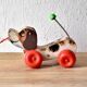 Little Snoopy - ancien jouet Fisher-Price - petit chien en bois à traîner - première édition : 1965