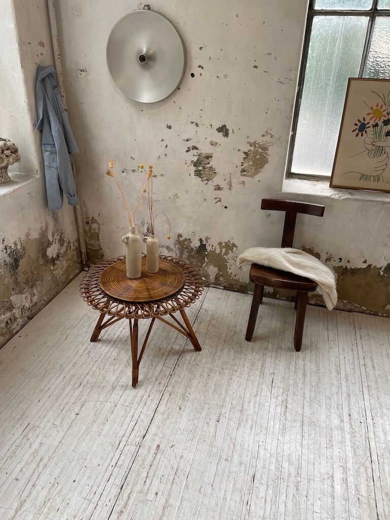 Rattan “sun” coffee table