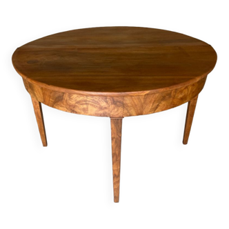 Antique table in folding round walnut