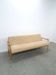 Slaapbank beige gestreept met houten frame
