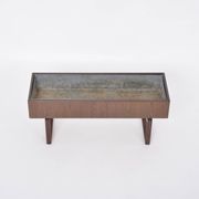 Elegant Danish Midcentury Teak wooden Planter Box with inlay metal tub
