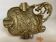 Ashtray bowl gargoyle glass blowers brass