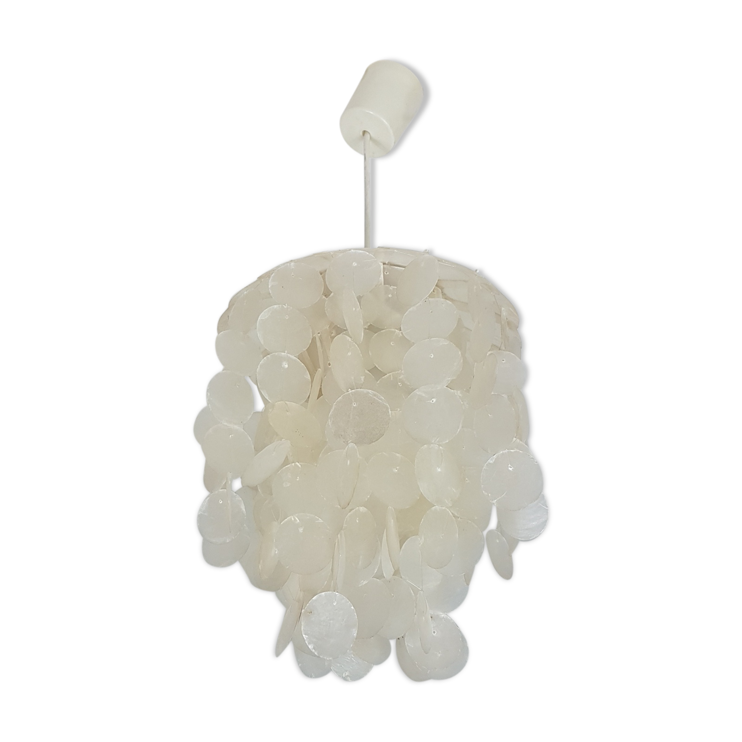 Vintage hanging lamp with mother-of-pearl lozenges